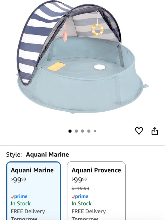 Other - Striped Canopy Baby Play Pool in Light Blue